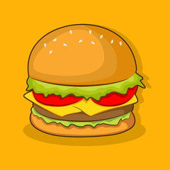 cheeseburger fast food vector illustration