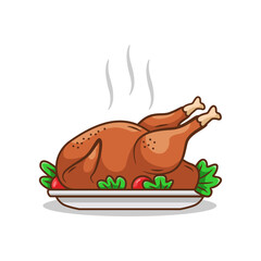 roasted whole turkey dinner illustration