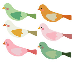 birds of different colors flat vector image