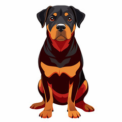 Fototapeta premium Cute and Tough Rottweiler Puppy Vector – Guard Dog Breed Art