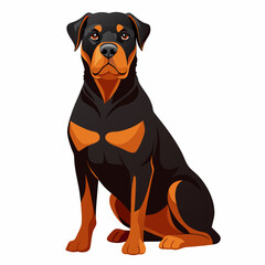 Fototapeta premium Rottweiler Puppy Vector Art – Muscular Dog Breed Illustration