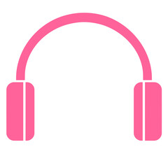 pink silhouette headphone icon