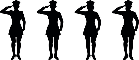 A powerful silhouette of a soldier saluting, symbolizing honor, respect, and patriotism. Perfect for Veterans Day, Memorial Day, and military tribute designs.