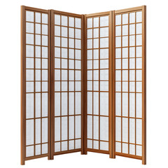 Japanese Folding Screen Divider Isolated on Transparent Background