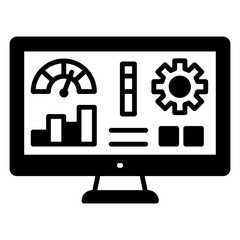 Dashboard Interface on Computer Screen Displaying Data and Metrics
