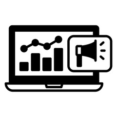 Online Marketing Analysis and Promotion on Laptop Screen