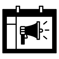 Event Announcement Concept with Calendar and Megaphone Icon