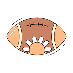 Retro groovy soccer ball, football isolated clipart, cute hand drawn vector illustration in flat style	
