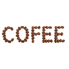 word coffee made from coffee beans