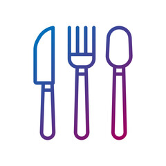 cutlery gradient line icon