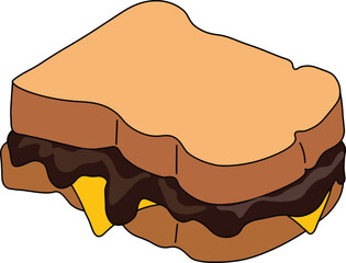 Illustration of Delicious Chocolate Cheese Toast