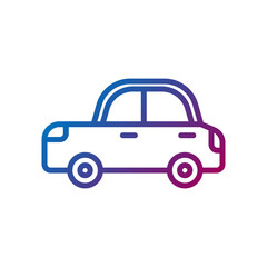 taxi gradient line icon