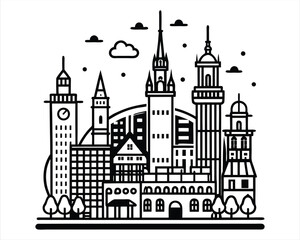 Naklejka premium Munich Skyline with Frauenkirche and Allianz Arena