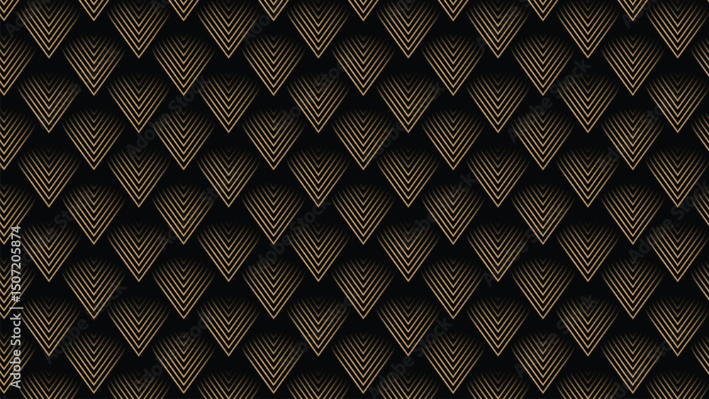 Poster luxury dark and gold background combine with curve pattern element. vector abstract luxury backgroun
