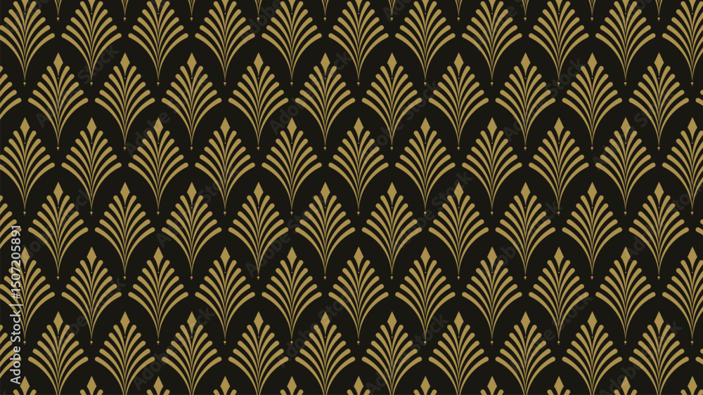 Poster luxury dark and gold background combine with curve pattern element. vector abstract luxury backgroun