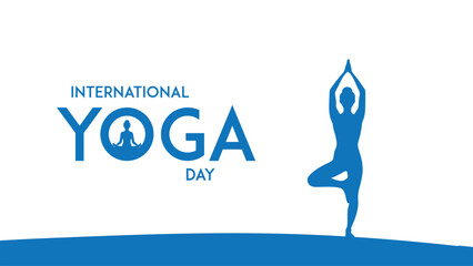 international yoga day. yoga body posture. Woman practicing yoga. vector illustration design. 21 june International yoga day vector poster