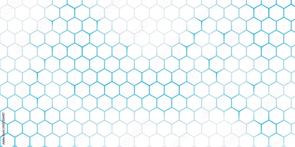 Aufkleber abstract hexagon white background, blue light and shadow. abstract background design with white hexa