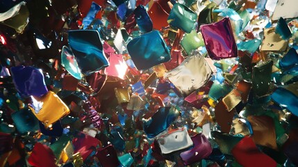 Obraz premium Vibrant Shattered Glass Mosaic: A Kaleidoscope of Color and Light