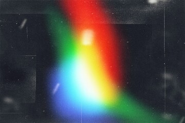 Rainbow crystal light leaks, Background of retro film overly, image with scratch