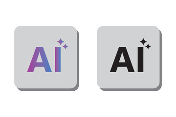 AI generated icon for artificial intelligence chat button and generate app, vector sign. Artificial intelligence generate button or AI generation application UI icon