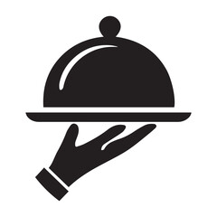 Fototapeta premium Restaurant Service with Cloche Tray icon