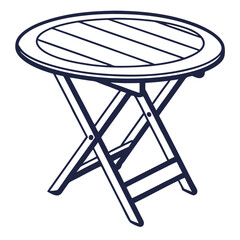Folding Bistro Table Icon Vector Design Isolated Furniture Element