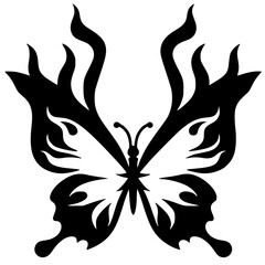 Obraz premium Fire butterfly logo silhouette
