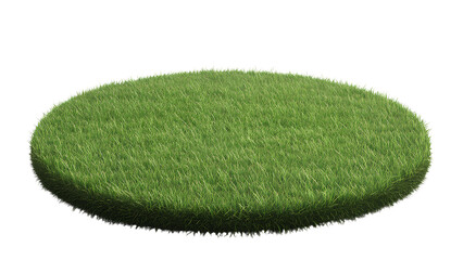 Round Grass Platform with Transparent Background for Landscape Design