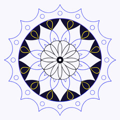 Celestial Mandala: This stunning digital rendering showcases a captivating circular design. The symmetrical pattern in shades of blue and yellow, offering a sense of balance and harmony.