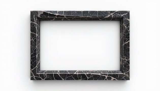Dark grey marble picture frame against a plain background.
