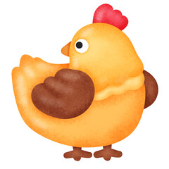 Illustration of a Cartoon Chicken