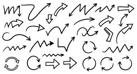 hand drawn arrows set