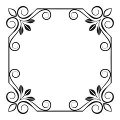 Elegant Floral Frame Design Vector Illustration Decorative Border Elements