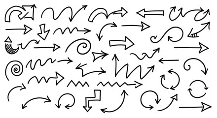 hand drawn arrows set