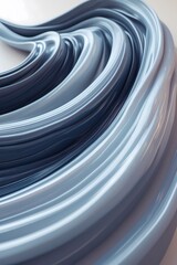 A series of fluid undulating muscle fibers represented by smooth glowing lines that gently rise and fall in rhythmic motion creating a wave-like effect. The colors shift from dark to light blue...
