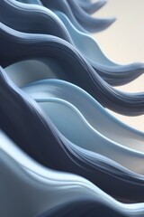 A series of fluid undulating muscle fibers represented by smooth glowing lines that gently rise and fall in rhythmic motion creating a wave-like effect. The colors shift from dark to light blue...