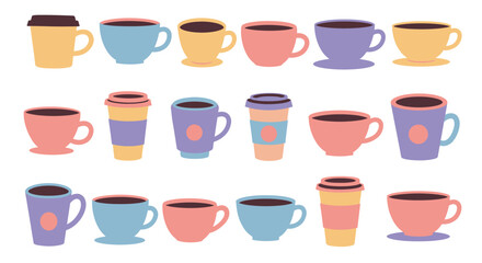 set of cups of coffee