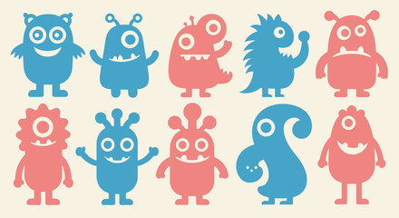 Obraz premium set of funny cartoon animals