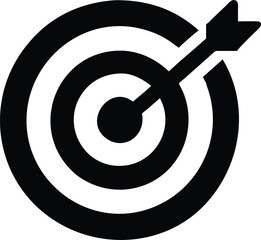Target Aim Icon – Business Success and Marketing Strategy Vector Illustration