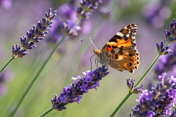 Obraz premium butterfly on lavender