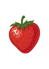 Single fresh realistic strawberry isolated on white background. Pro Photo
