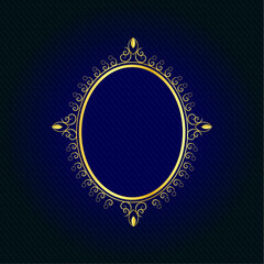 blue background with golden frame