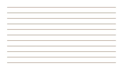 Blank Lined Sheet of Paper with Brown Horizontal Rules on White Background for Writing or Note Taking