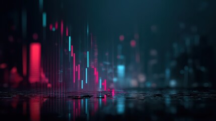 Obraz premium Holographic Market Data Visualization Abstract Business Concept