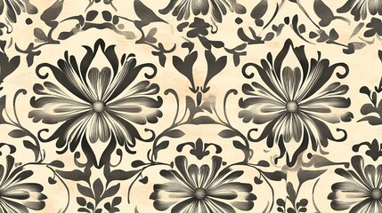 Classic floral motif with distressed texture, suitable for antique design elements, packaging, and home decor patterns.