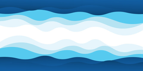 Sea waves layered vector background illustration and sea beach vector illustration.