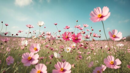 Fototapeta premium Cosmos flower blossom in garden