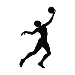 volleyball player plying volleyball vector silhouette