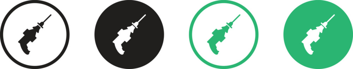 Drill icon, drill silhouette, Electric drill machine silhouette vector