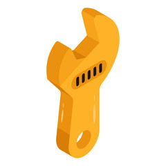 Editable design icon of wrench